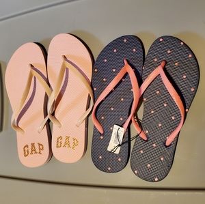 NEW Ladies Gap Flip-flop Sandales Sz:8 (2 Pair)